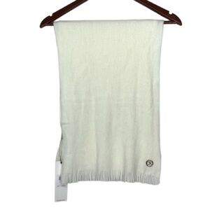 Calvin Klein Cream White Soft Knit Winter Scarf With Tassel Fringe New Nwt
